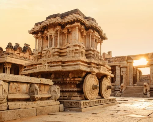 stone-chariot-hampi-vittala-temple-sunset